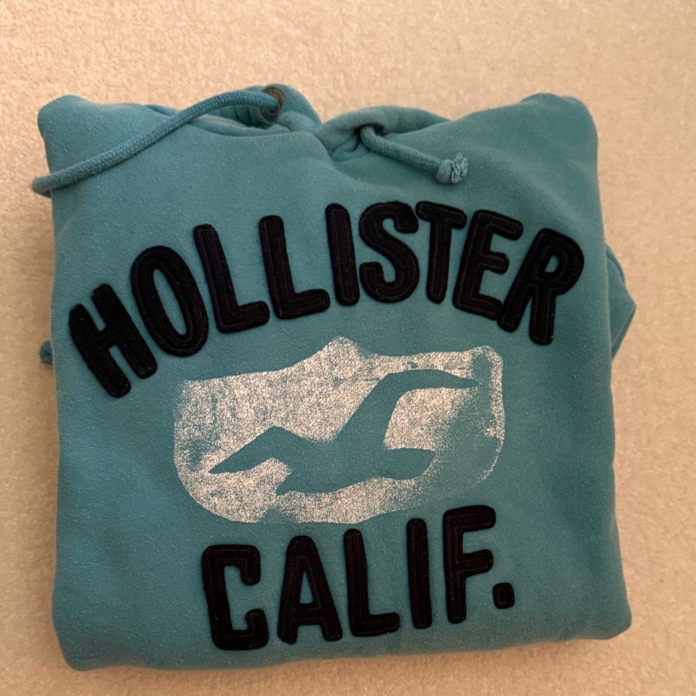 Hollister Men's Teal Hoodie